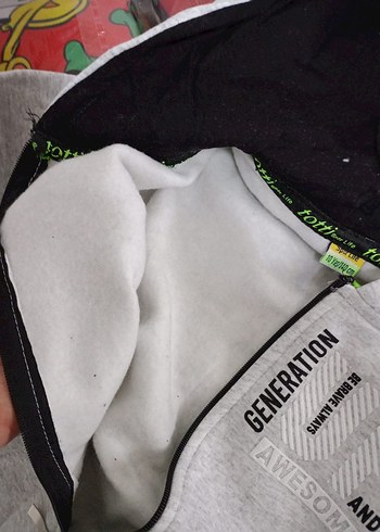 Kapüşonlu Fermuarlı Erkek Çocuk Gri Sweatshirt - Görsel 2