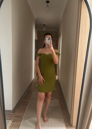 Sade ve Şık Straplez Hamile Elbisesi - Görsel 4