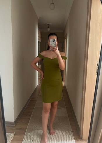 Sade ve Şık Straplez Hamile Elbisesi - Görsel 5