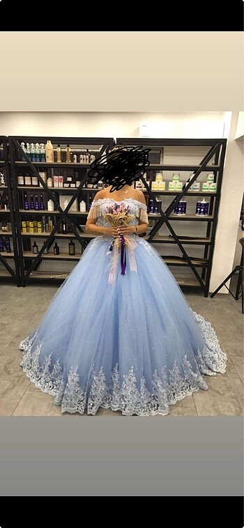 l Beden Bebe mavisi nişanlık güpür model