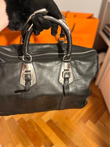 Beden siyah Renk Prada vintage deri kol çantası