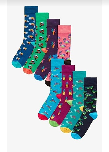 5li Renkli figürlü unisex çorap