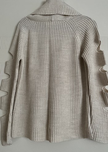 Bej Triko Boğazlı Kadın Kazak - Görsel 3