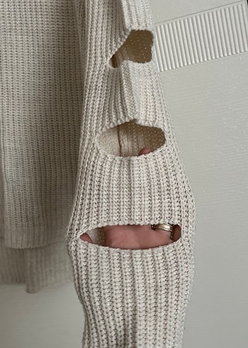 Bej Triko Boğazlı Kadın Kazak - Görsel 2