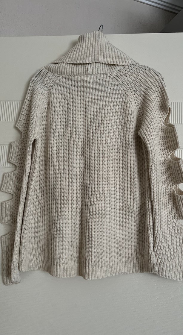 Bej Triko Boğazlı Kadın Kazak - Görsel 3