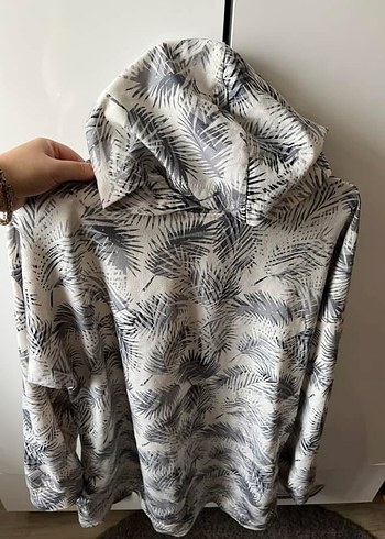 xl Beden Gri Desenli Uzun Kollu Salaş Sweatshirt