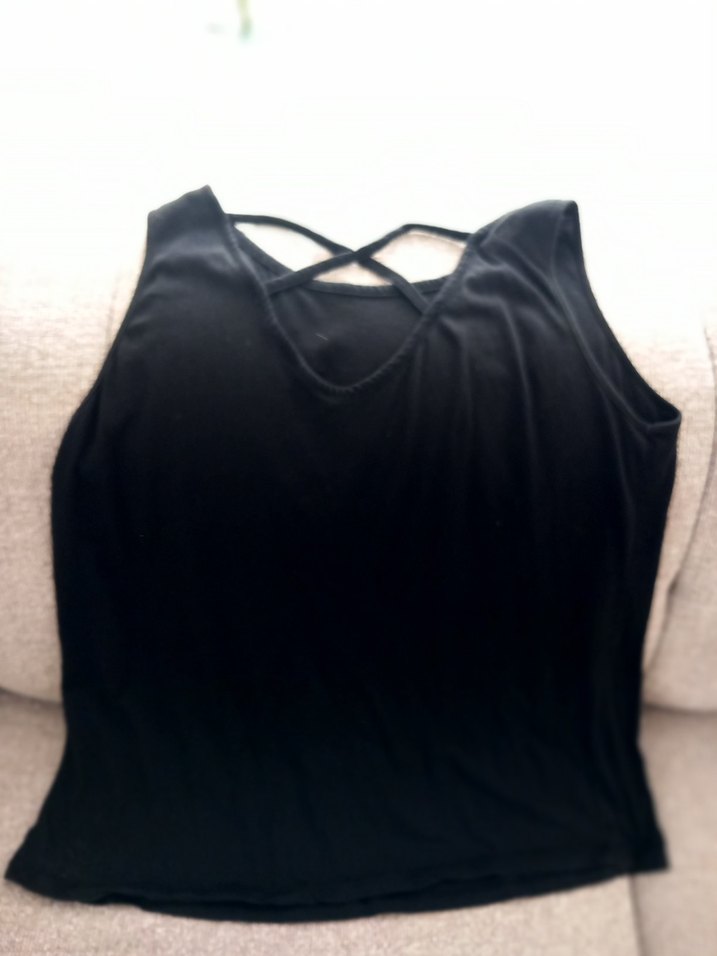 Siyah Baskılı Kolsuz Hamile Üstü - Görsel 2