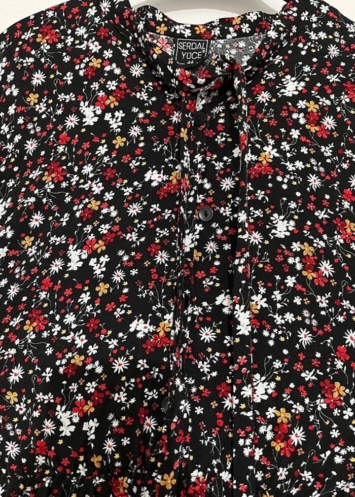 Çiçek desenli uzun elbise - Görsel 4