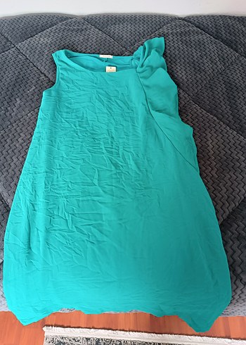 ıntımıssımı Turkuaz Drapeli Midi Kadın Elbise - Görsel 3