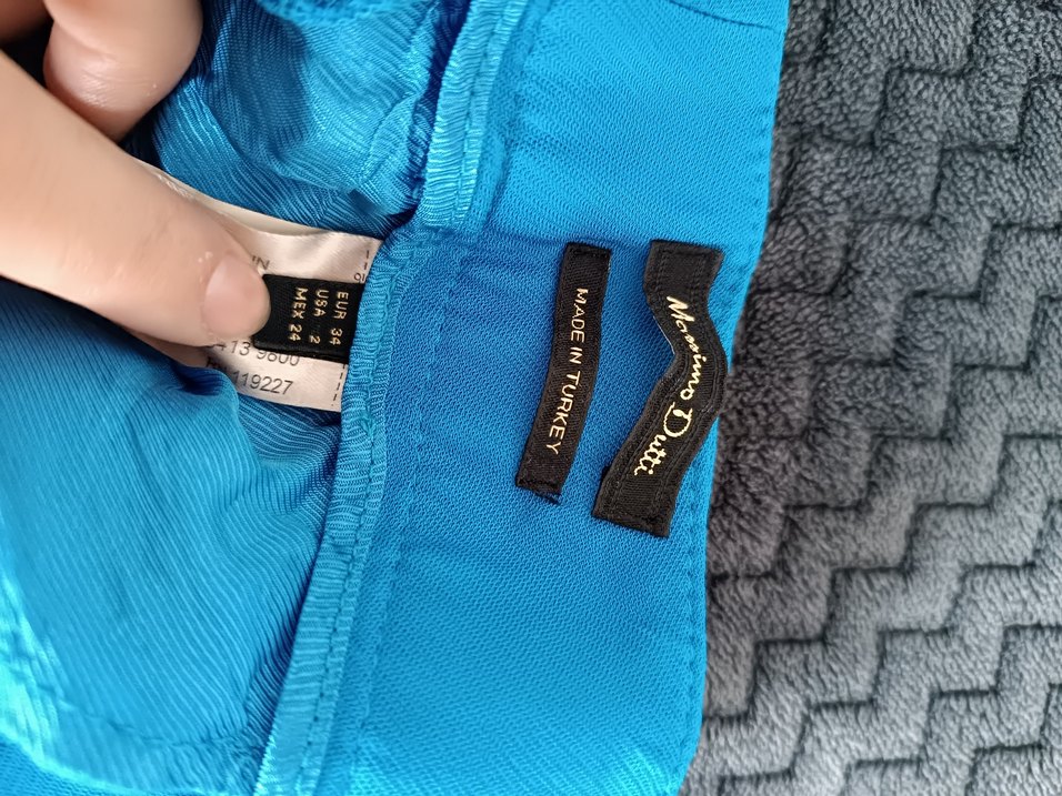 Massimo Dutti Kadın Mavi Kemerli Kumaş Pantolon - Görsel 4