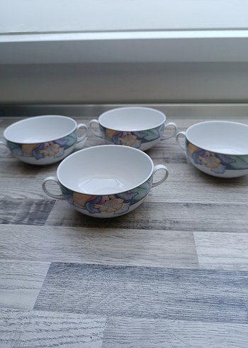 Bavaria Çiçek Desenli Pastel Renkli 4 Kase - Görsel 3