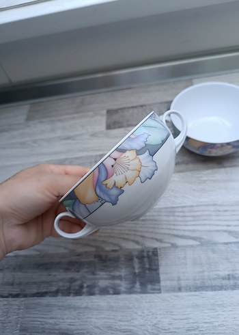 Bavaria Çiçek Desenli Pastel Renkli 4 Kase - Görsel 7