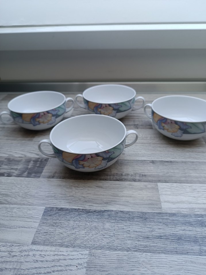 Bavaria Çiçek Desenli Pastel Renkli 4 Kase - Görsel 3