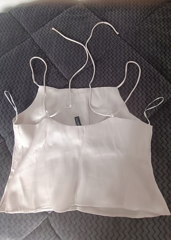 H&M Beyaz İnce Askılı Straplez Kadın Atlet - Görsel 3