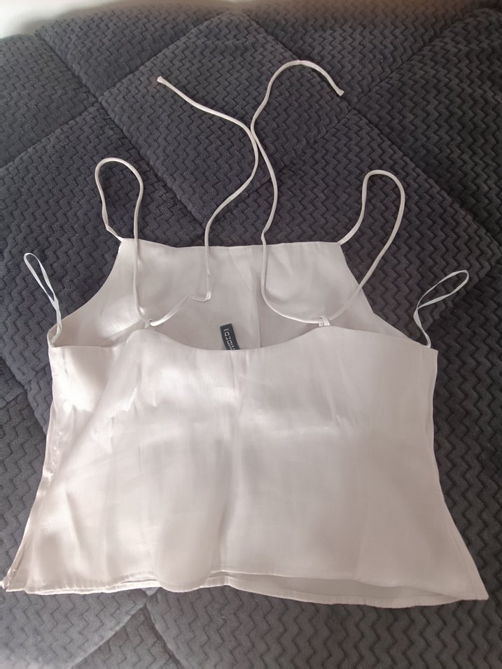 H&M Beyaz İnce Askılı Straplez Kadın Atlet - Görsel 3