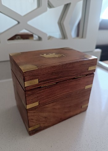 Altın Detaylı Ahşap takı kutusu - Görsel 7