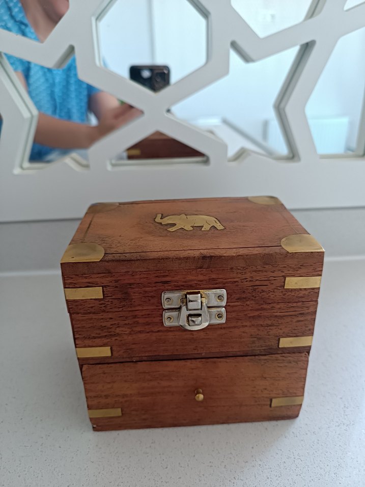 Altın Detaylı Ahşap takı kutusu - Görsel 2