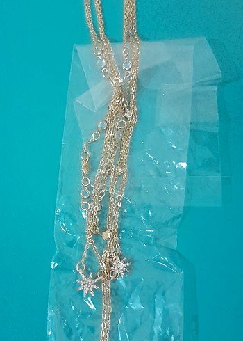 Altın Renkli Zincir Detaylı Midi Kadın Kolye - Görsel 2