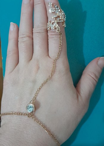 Bohem Zincirli Altın Renkli Kadın El Aksesuarı - Görsel 2