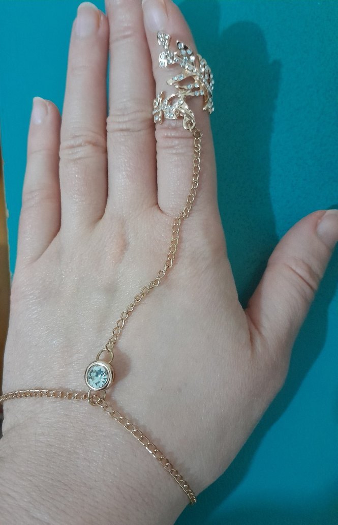 Bohem Zincirli Altın Renkli Kadın El Aksesuarı - Görsel 2