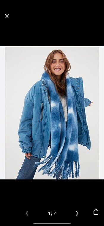 Mavi jeans mont mavi renk şişme mont bomber mont