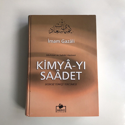 İmam Gazali kitabı / kimya-yı Saadet kütüphanede kalmaktam renkl