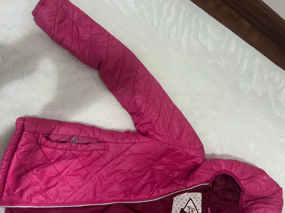 Kadın Parlak Pembe Fermuarlı Mont - Görsel 2