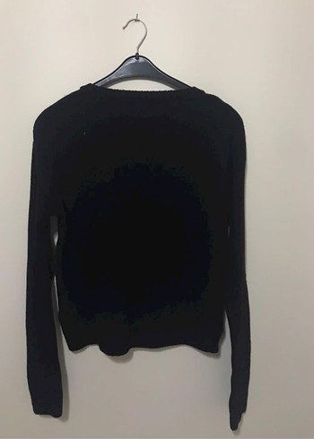 Siyah Baskılı Triko Kadın Kazak - Görsel 2