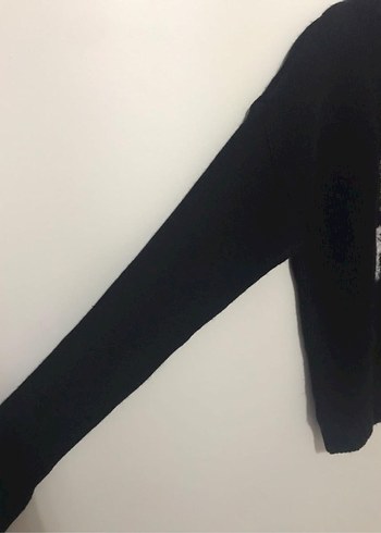 Siyah Baskılı Triko Kadın Kazak - Görsel 4