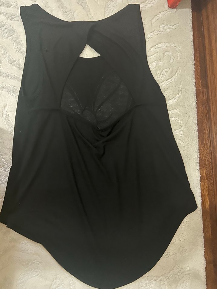 Kadın Siyah V Yaka Baskılı Atlet - Görsel 2