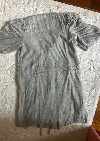 Gri nakışlı elbise - Görsel 3