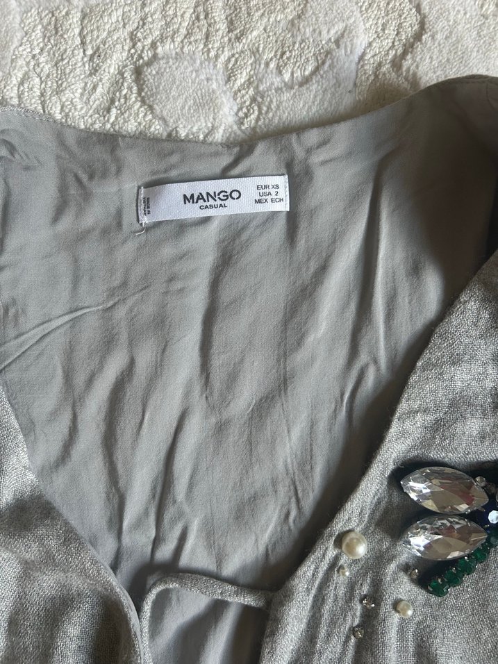 Gri nakışlı elbise - Görsel 2