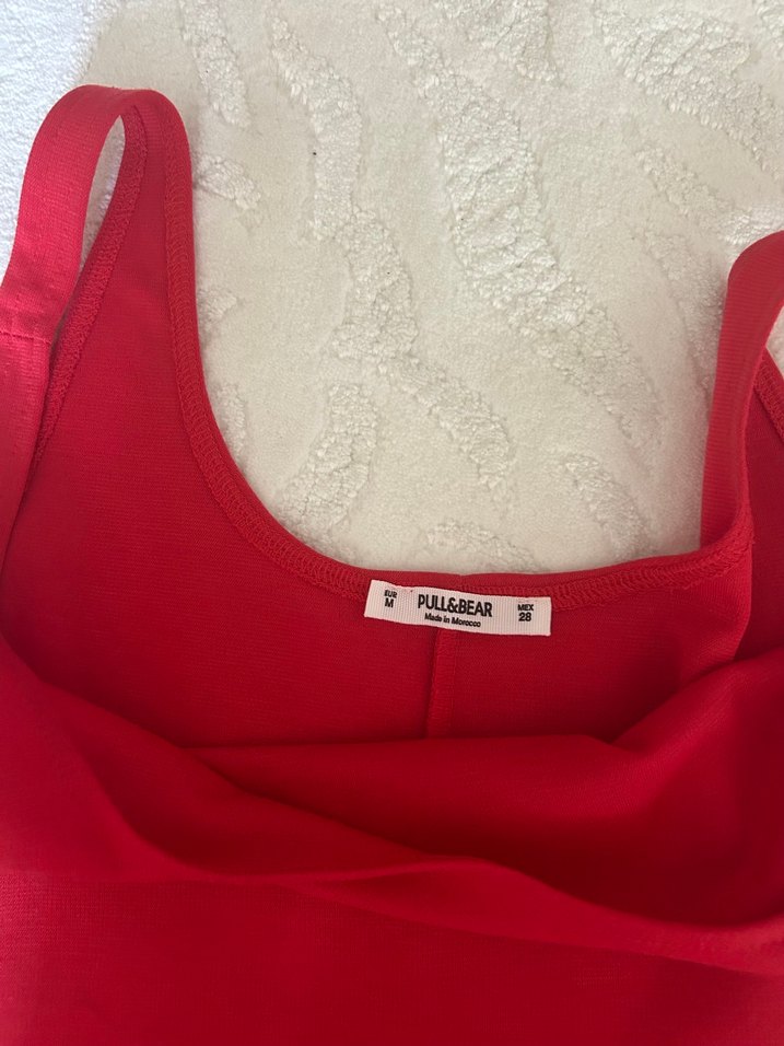 Kırmızı Spor Tarzı Uzun Kadın Elbise - Görsel 2