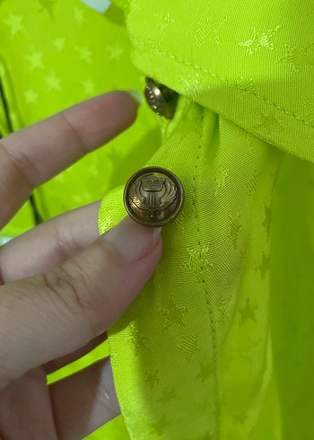 34 Beden Koton Parlak Sarı Kadın Gömlek