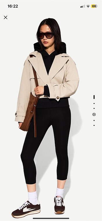 s Beden Bershka kısa trench kot