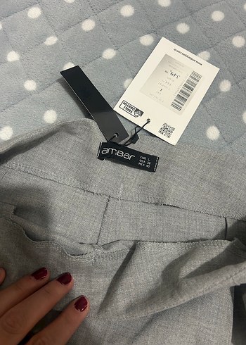 Gri palozzo kumaş pantalon - Görsel 5