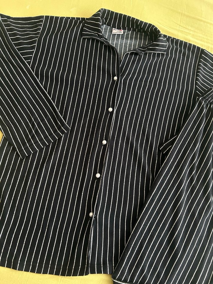 Siyah Çizgili  Pijama Takımı - Görsel 4