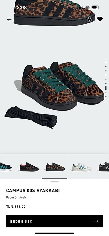 Adidas orjinal, tay tüyü leopar desenli 40 no yeni