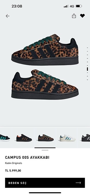 40 Beden kahverengi Renk Adidas orjinal, tay tüyü leopar desenli 40 no yeni