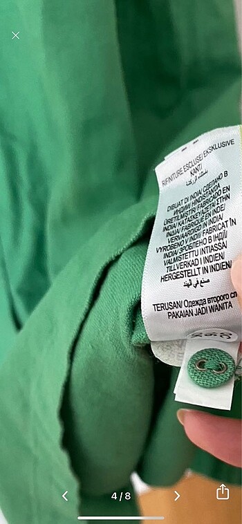 xl Beden yeşil Renk M&S keten elbise