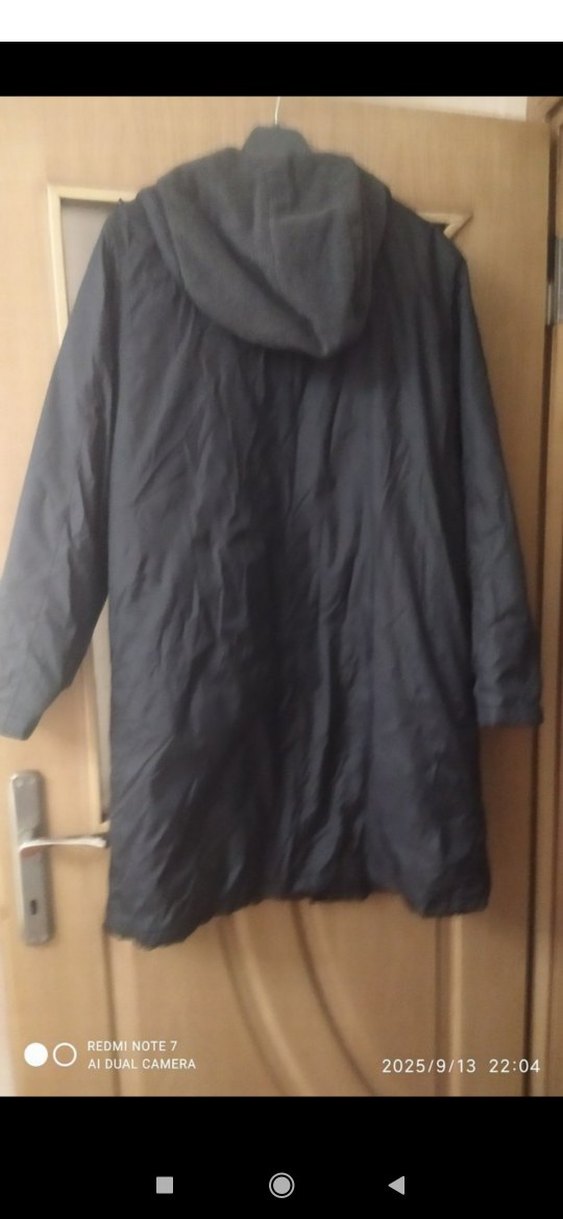 Siyah Uzun Kadın Yağmurluk Fermuarlı - Görsel 4