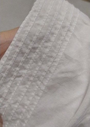 Kadın Beyaz Pamuklu Uzun Kollu Bohem Gömlek - Görsel 5