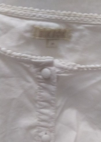 Kadın Beyaz Pamuklu Uzun Kollu Bohem Gömlek - Görsel 4