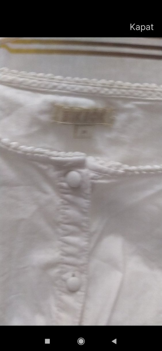 Kadın Beyaz Pamuklu Uzun Kollu Bohem Gömlek - Görsel 4