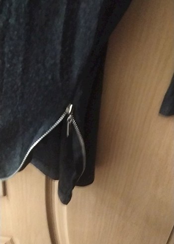 Gri Yüksek Yakalı Kadın Keten Kazak - Görsel 5