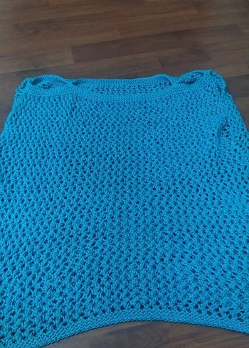 Turkuaz Örgü kazak - Görsel 2