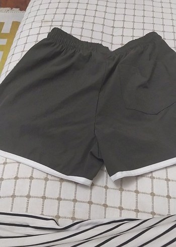 Kadın Gri Mini Spor Şort Bağcıklı - Görsel 2