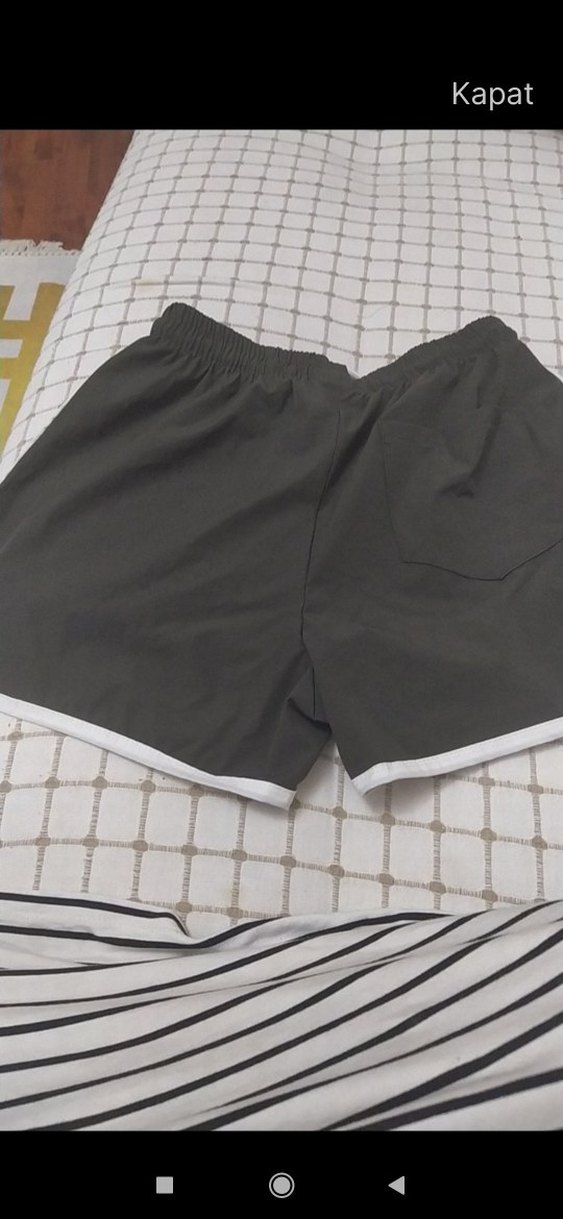 Kadın Gri Mini Spor Şort Bağcıklı - Görsel 2