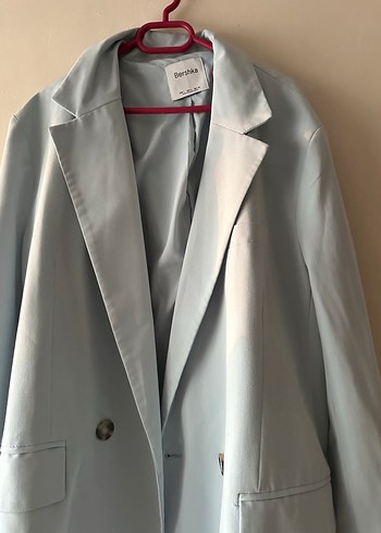 Mavi Düğmeli Kadın Blazer Ceket - Görsel 2