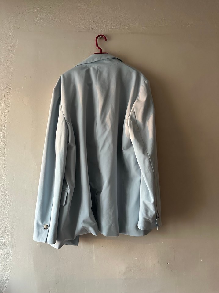 Mavi Düğmeli Kadın Blazer Ceket - Görsel 3